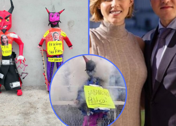 Quema-de-jugas-con-imagen-de-samuel-garcía-y-mariana-rodríguez - Justicia Regia Piñatas De La Quema De Judas En La Colonia Obrerista Con Fotos De Samuel García Y Mariana Rodríguez - Justicia Regia